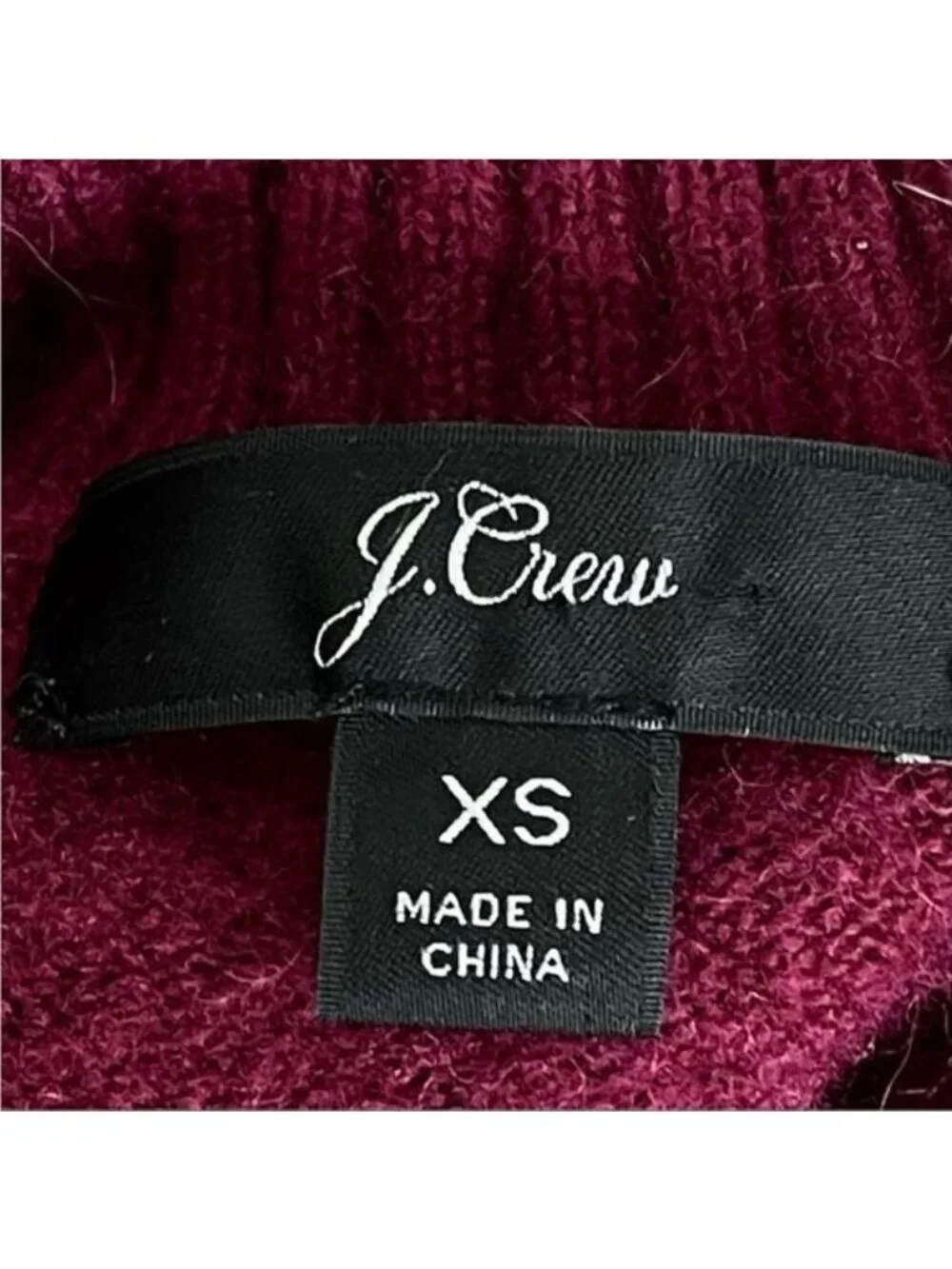 J Crew Supersoft Turtleneck wool & alpaca Sweater Pullover Preppy Burgundy XS